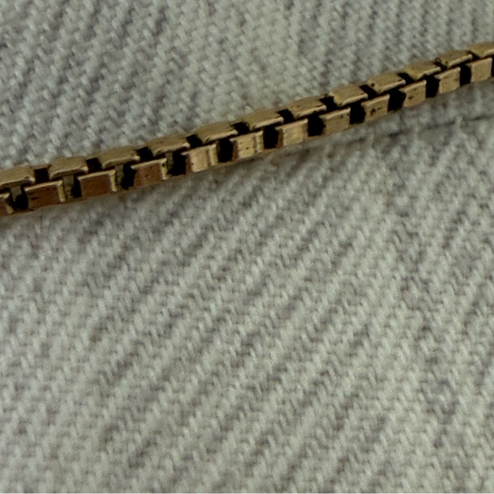 Vintage 70’s Gold Filled Wishbone/Faux Pearl Pendant Box Chain Necklace 15.5” - Picture 3 of 15